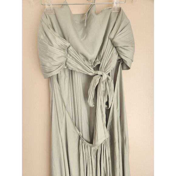NWT Anthropologie Tie-Back Halter Pleated Maxi Dress Size Plus 1X Mint #MD416 - Picture 8 of 12